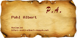 Pohl Albert névjegykártya